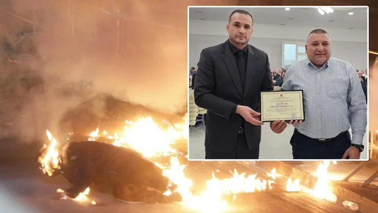 Spasio je život protestnika koji se zapalio Molotovlijevim koktelima koje su bacili Berišini pristalice, Proda dodeljuje sertifikat inspektoru policije