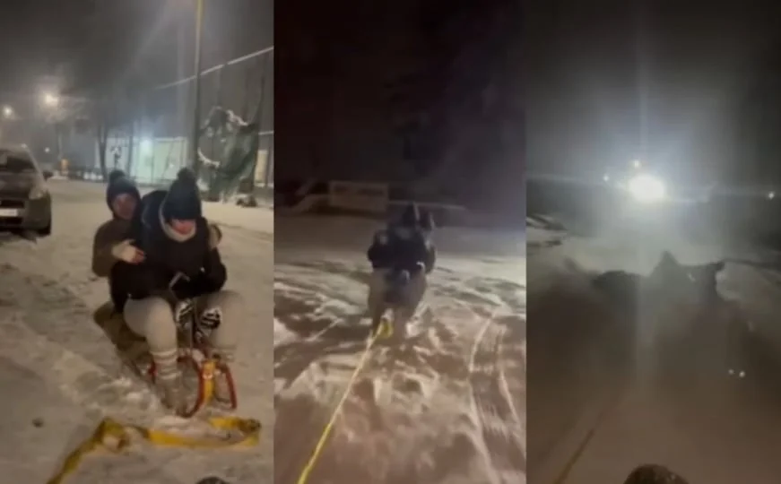 Uznemirujući snimak nesreće u susjedstvu: Automobilom pregazio tinejdžerke na sankama