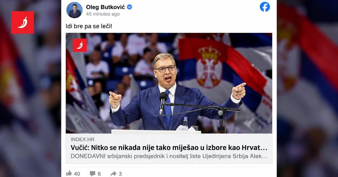 Oleg Butković Vučiću: Idi bre pa se leči