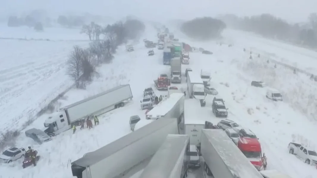 Brutalan masovni udes: 100 vozila sudarilo se usled snežne oluje – video
