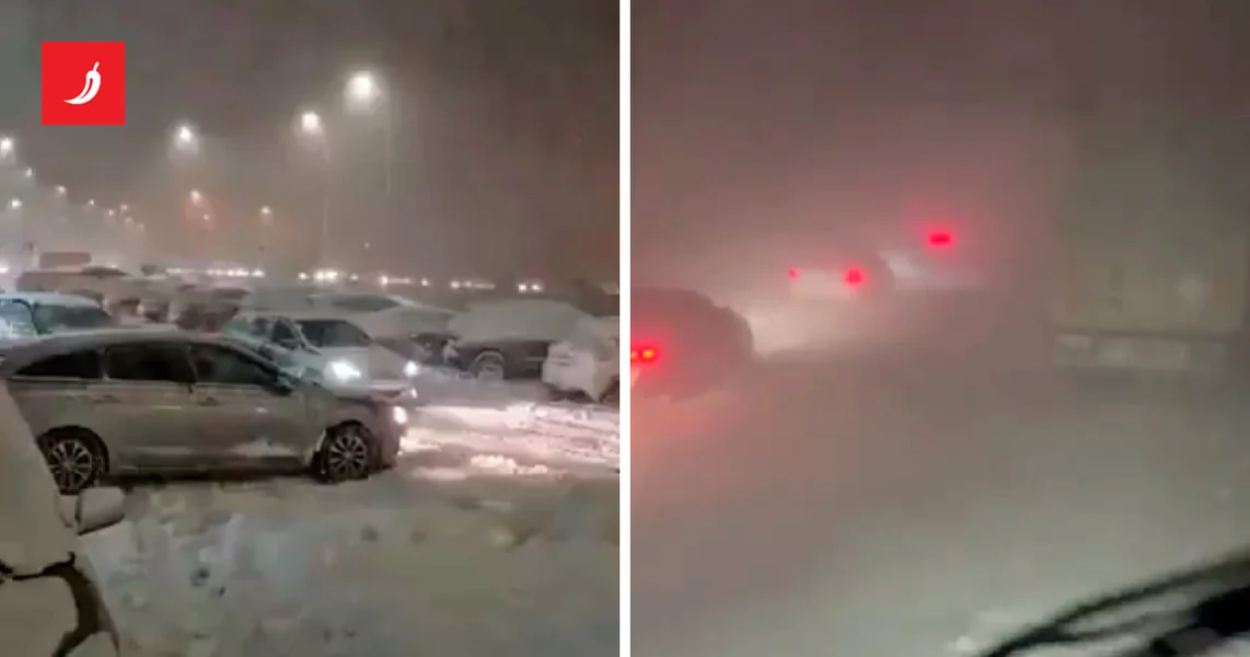 Snežna oluja u Poljskoj. Ljudi bili zarobljeni u autima na autoputu