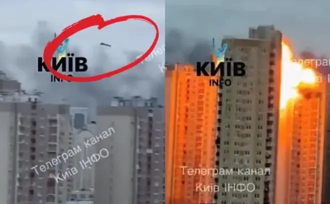 Jeziv snimak napada na Kijev: Ruska raketa se zabila u soliter, nastao ogroman plamen