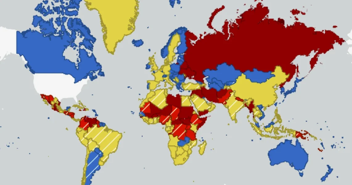 FOTO Amerikanci objavili kartu sa preporukama: Posebna napomena za Hrvatsku