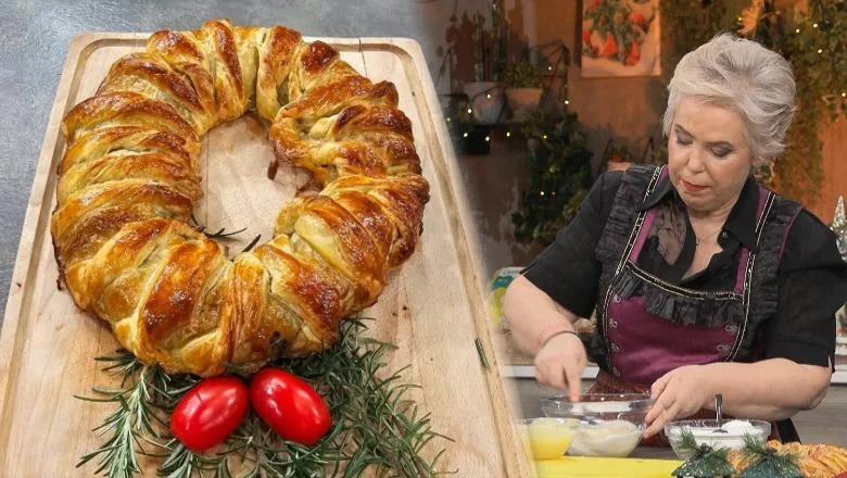 Krona od lisnatog testa punjena pečurkama i sirom, od gospođe Albane - Shqiptarja.com