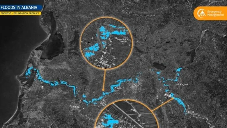 Sateliti EU objavljuju snimke, zone koje su poplavljene u Albaniji (FOTO) - Shqiptarja.com