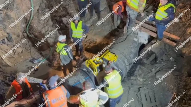 Vlora 4 dana bez vode, kvar je izazvan amortizacijom mreže i klizanjem tla! Stižu hidraulički delovi iz Turske, nastavlja se rad na popravci (VIDEO) - Shqiptarja.com