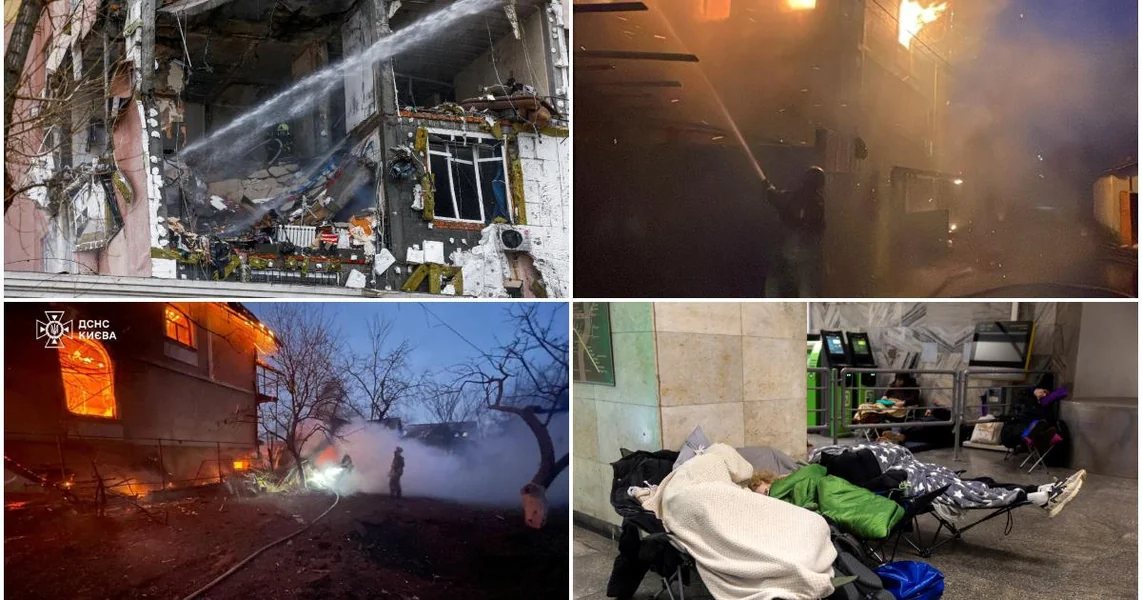 FOTO Galerija straha: Novi teror nad Ukrajinom, pogledajte posledice noćnog napada na Kijev