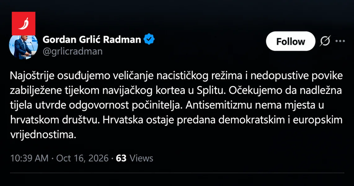 Grlić Radman o Torcidi: Očekujemo da odgovaraju