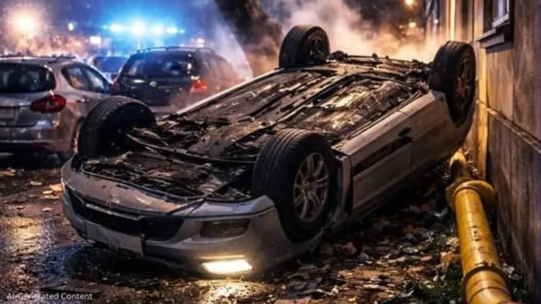 Kamera zabeležila ogroman udes – vozač koji je divljao naleteo na parkirana vozila i na drvo – ORIGO