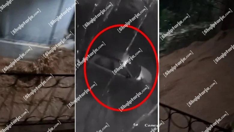 Loše vreme/ Potok Fikos iz korita u Gjirokastru, voda gura vozilo! Poplavljene su ulice u naselju Varrosh (VIDEO)