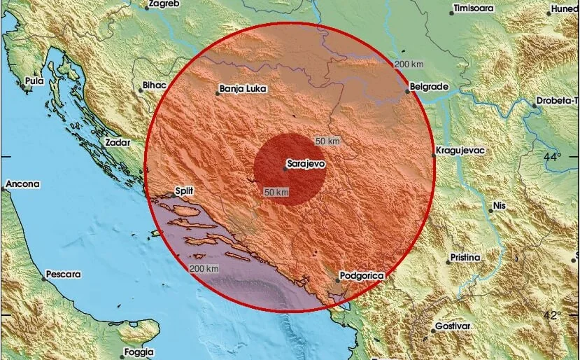 Jači zemljotres pogodio BiH i uznemirio građane Sarajeva: "Kratko je zaljuljalo; kao voz"