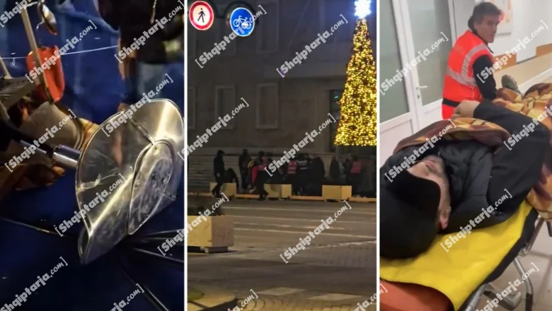 Protest 'Shqipëria Bëhet', policija interveniše ponovo tokom noći! Lapaj odveden u bolnicu, pala bombola gasa na glavu! 4 uhapšena, 9 pod istragom (VIDEO) - Shqiptarja.com