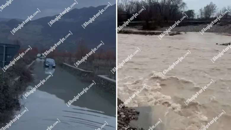 Malësi e Madhe/ Jak padavine kiše, poplava iz Përroi i Thatë u Kamici! Prelaz samo vozila visokog klirensa
