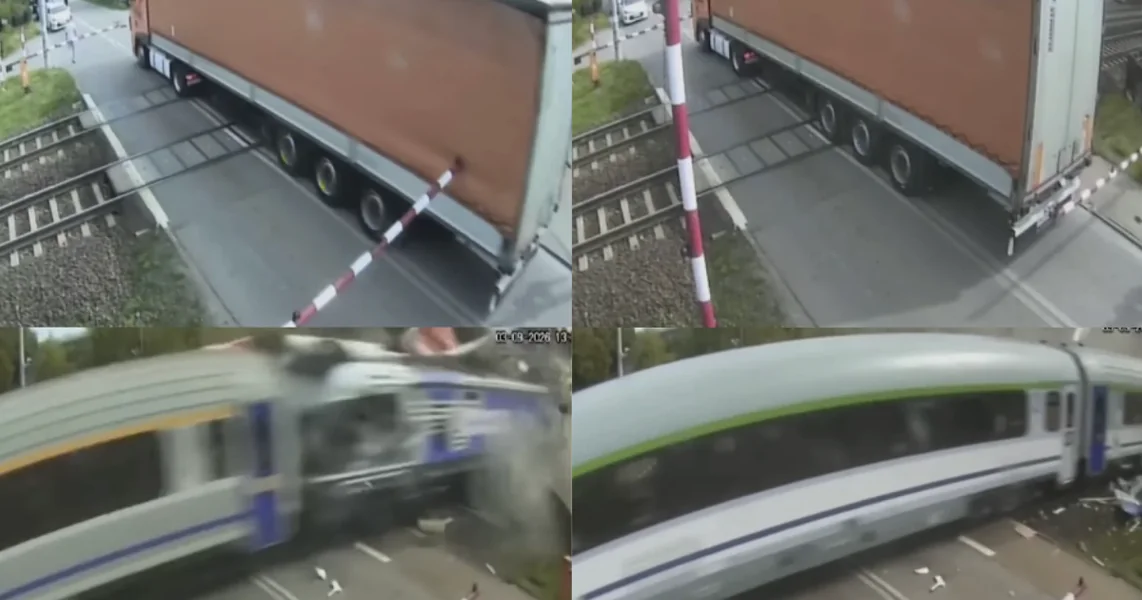 VIDEO Kamion ostao zarobljen na prugama, vozač iz BiH uspio pobjeći u posljednji trenutak