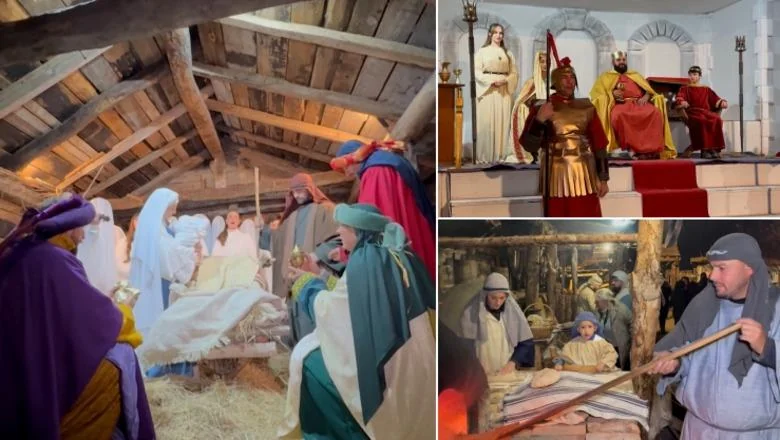 REPORTAŽ/ Hajmeli, selo koje doživljava rođenje Hrista! Više od dve hiljade građana prati jedinstvenu predstavu 'Živi Betlehem' - Shqiptarja.com