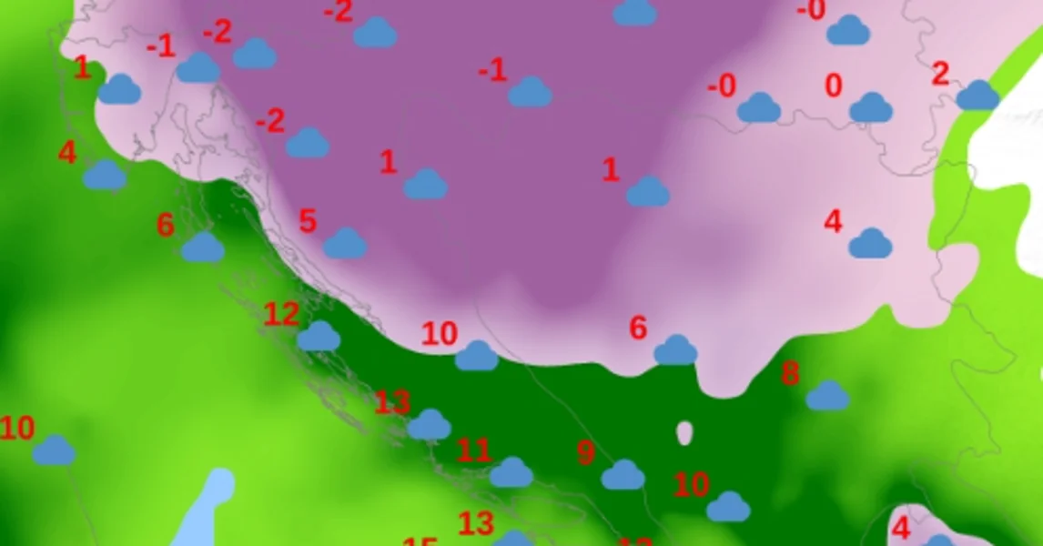 FOTO Hrvatska na udaru hladnog vala, DHMZ izdao upozorenje: Pogledajte ovu kartu, evo gde bi sneg mogao da pada