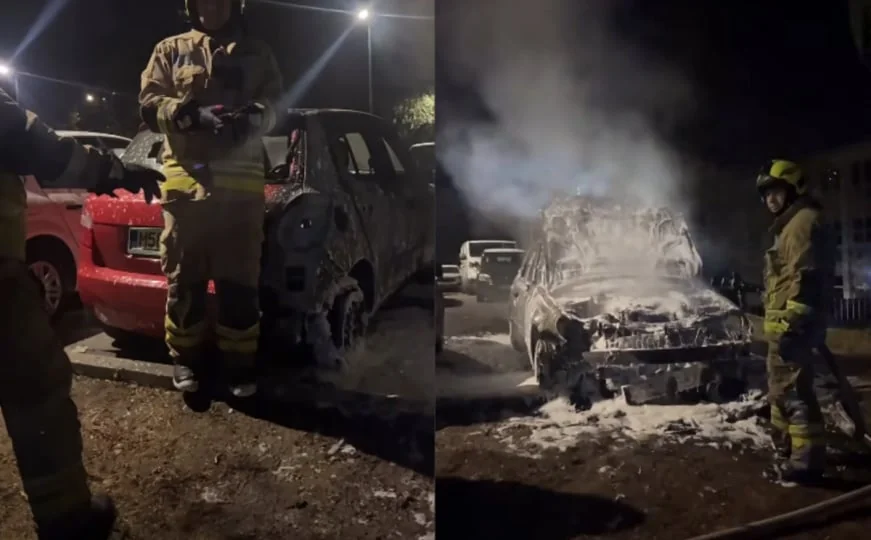 Požar na Alipašinom polju: gorela dva automobila, vatrogasci brzo reagovali