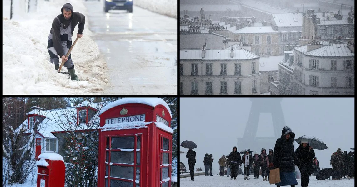 FOTO Snegom okovana Evropa smrzava se pod arktičkim talasom: Promet je paralizovan, otkazano na stotine letova
