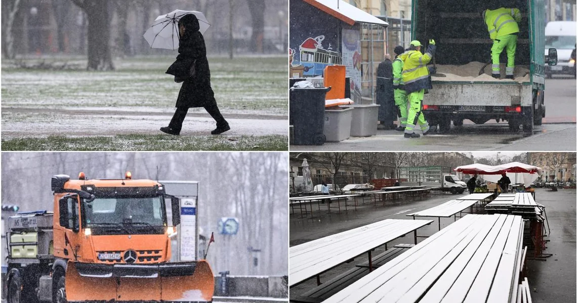 FOTO Ralice na ulicama, so se posipa na trgovima: U Zagrebu pada gust sneg, pogledajte prizore