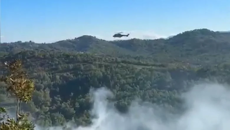 Rizikovao turistički kompleks i jednu kuću, ugašen požar u Gjirin e Lalëzit! Još aktivna žarišta u šumi Bizës, počinje intervencija helikopterom (VIDEO) - Shqiptarja.com