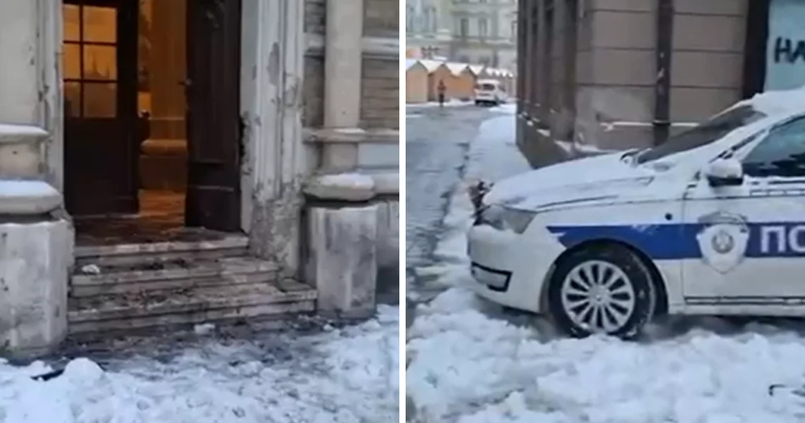 VIDEO Buknuo požar ispred vrata novosadske katedrale, župnik: Sumnja se da je podmetnut