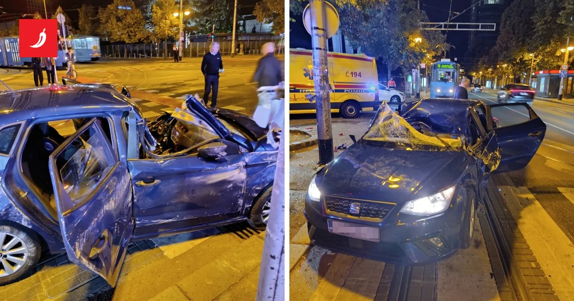 FOTO Sudar kod Cibone u Zagrebu: Auto ostao bez krova, niko nije teže povređen