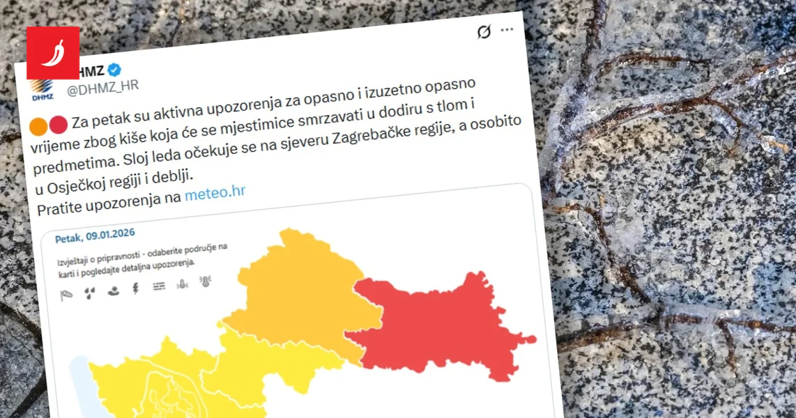DHMZ objavio upozorenja: Stiže opasna ledena kiša i temperatura do -14 °C