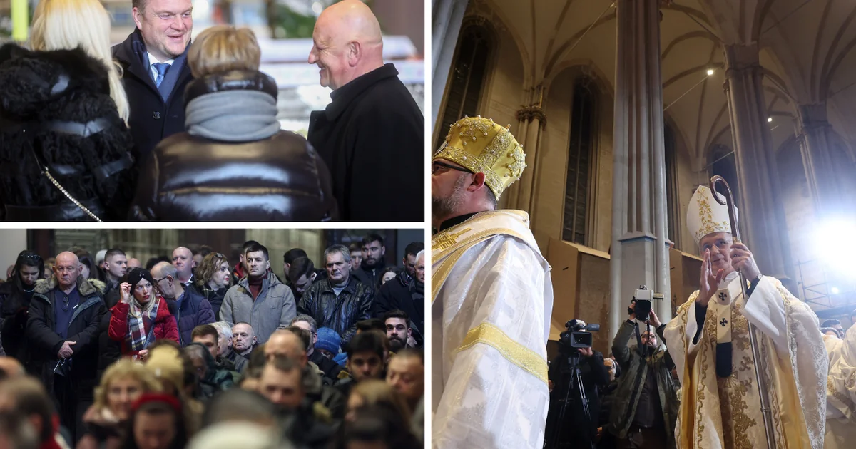 FOTO Pogledajte prizore prve polnoćke u Zagrebačkoj katedrali posle potresa